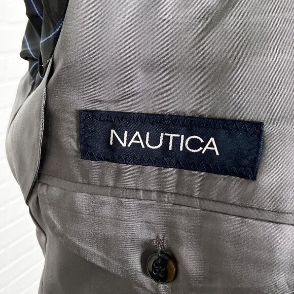 Nautica Blazer Men 40R Black Herringbone Lambswool Stretch Classic CareerJ acket - Picture 7 of 14